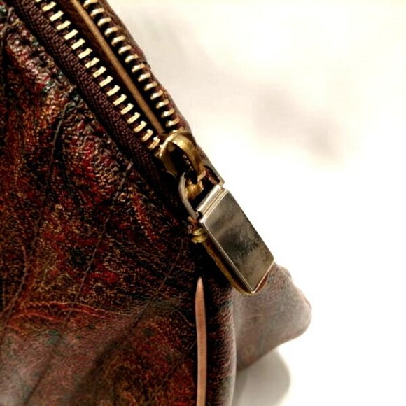 ETRO Paisley Pattern Leather Bag Shoulder Tote Ladies - Picture 9 of 9